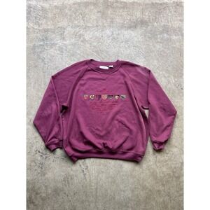 Vintage 90's Structure Ramie Cotton Crewneck Sweater Logo Maroon Men's XL